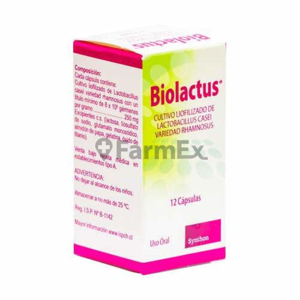 Biolactus 250 mg x 12 cápsulas Farmex-BanMedica-Persistente